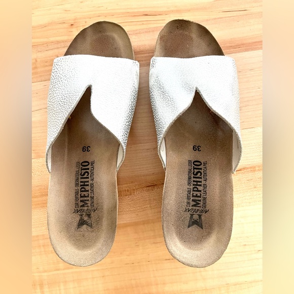 Mephisto Lisane Silver Metallic Slide Wedge, Sz 39/7.5 - Picture 9 of 13